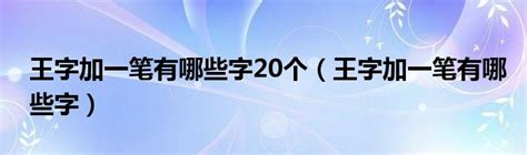 王字部首的字